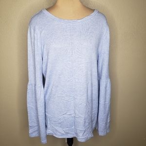 LOFT Lounge Bell Sleeve Soft Sweater Medium Blue
